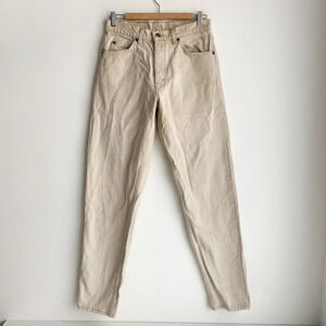 Vintage Light Beige Khaki High Rise Tapered Leg Jeans 31